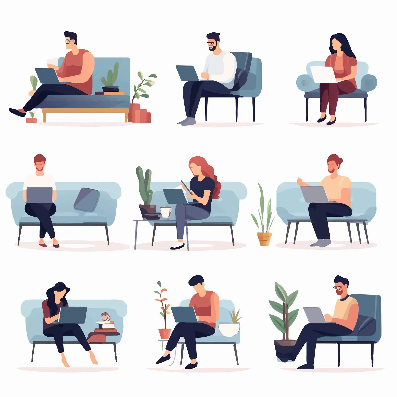 People Working Online with Technology — free download from Dotvec