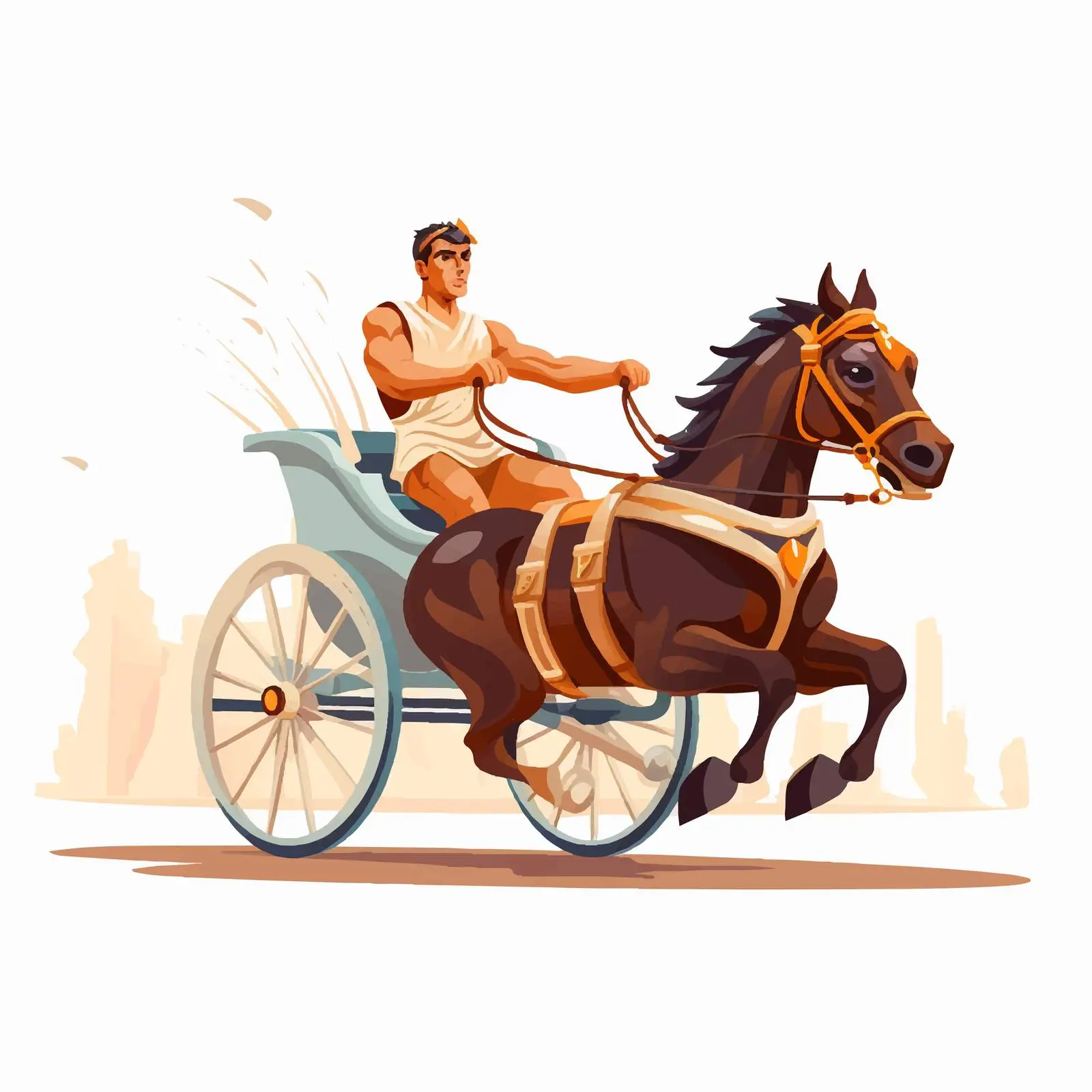 Roman Gladiator Chariot Racing Vector Illustration — free download from Dotvec