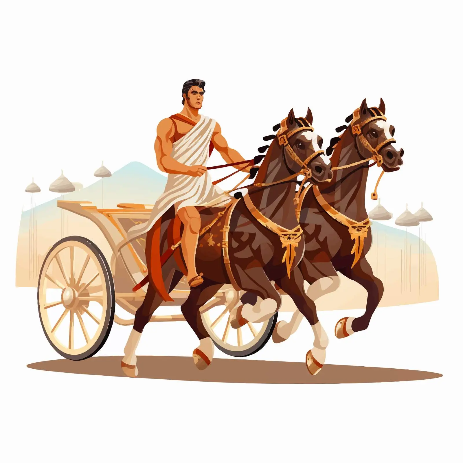 Roman Gladiator Chariot Racing with Horses – free gladiators image from Dotvec