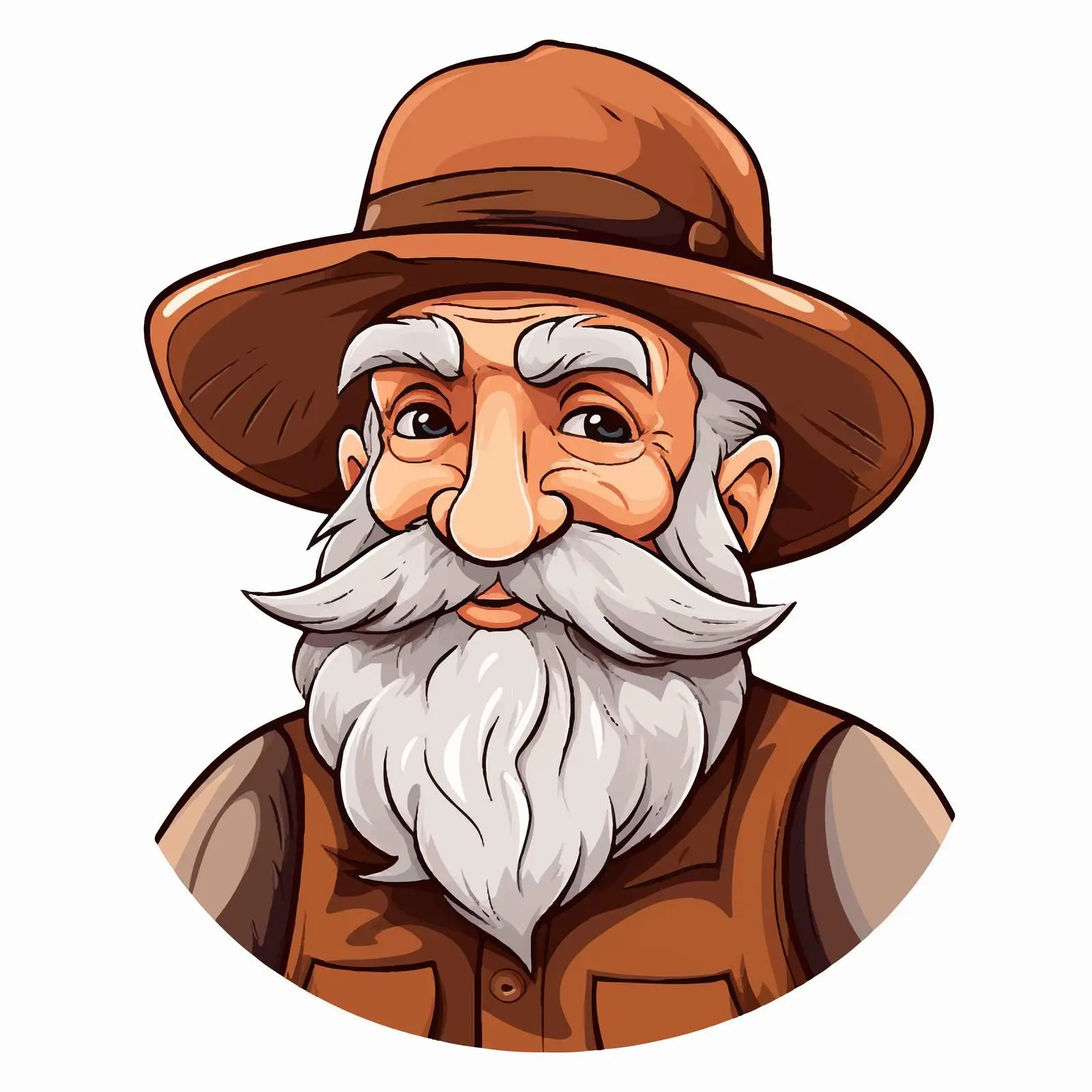 Charming Elderly Farmer Cartoon Illustration — free download from Dotvec