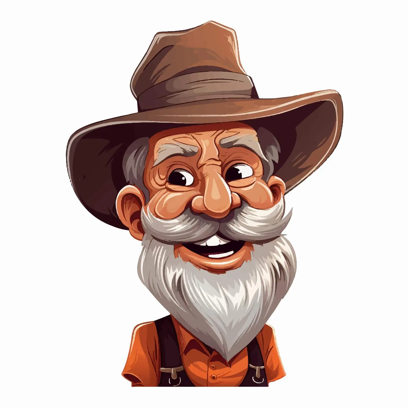 Elderly Farmer Cartoon Illustration with Beard — free download from Dotvec