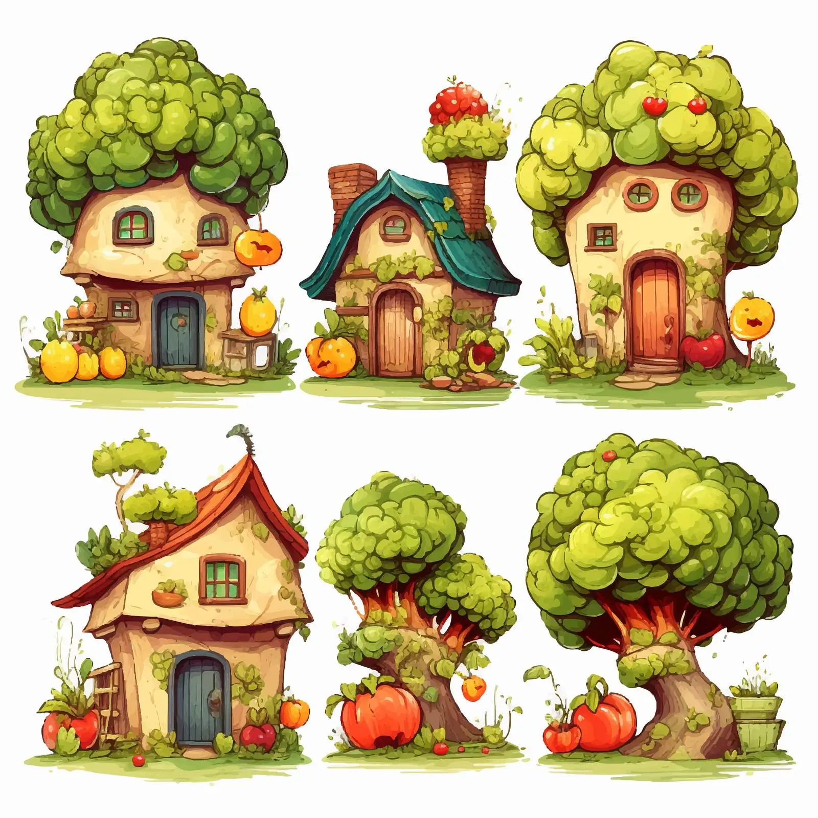 Charming Homes Inspired by Fruits and Vegetables — free download from Dotvec