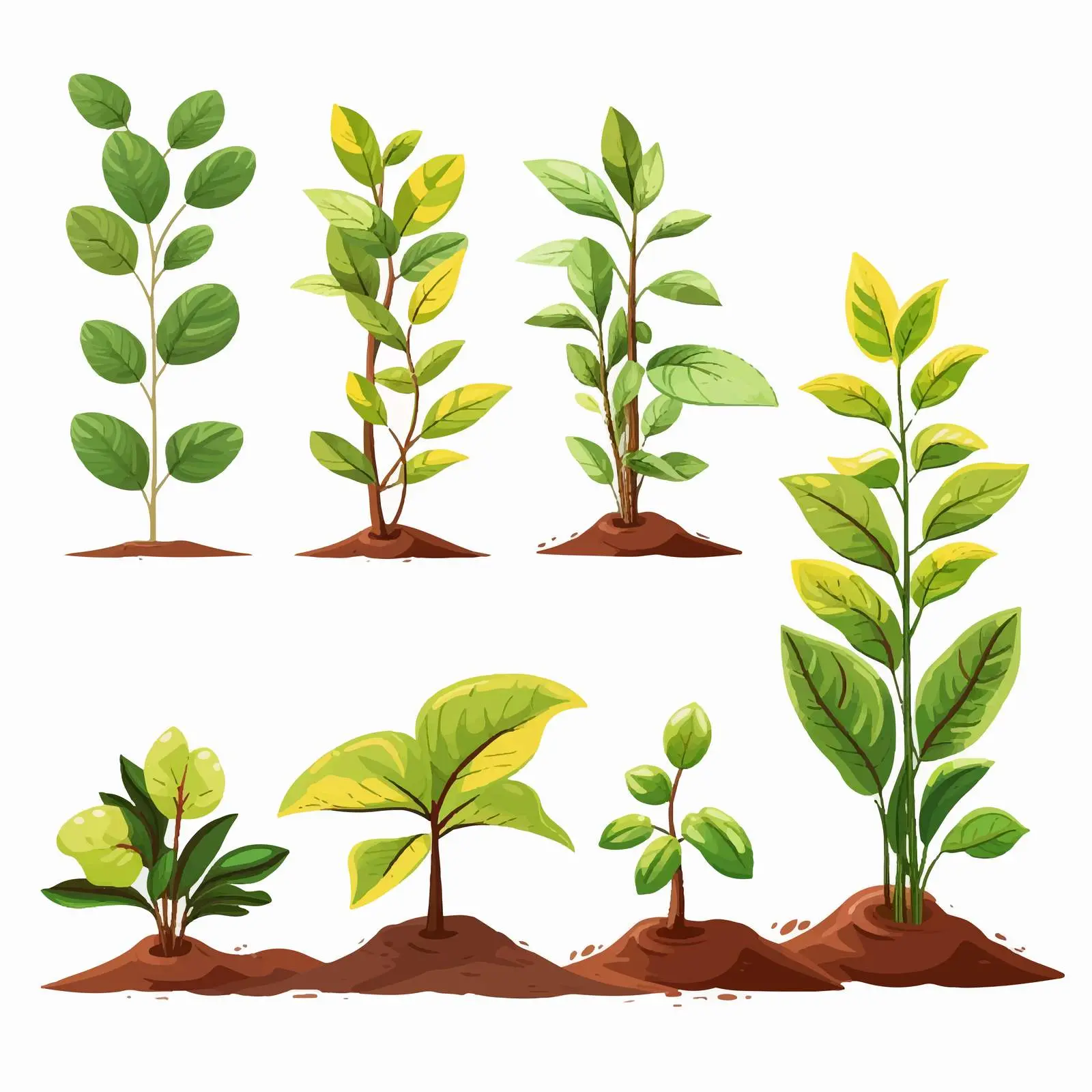 Growing Plant Illustration Vector Chart — free download from Dotvec