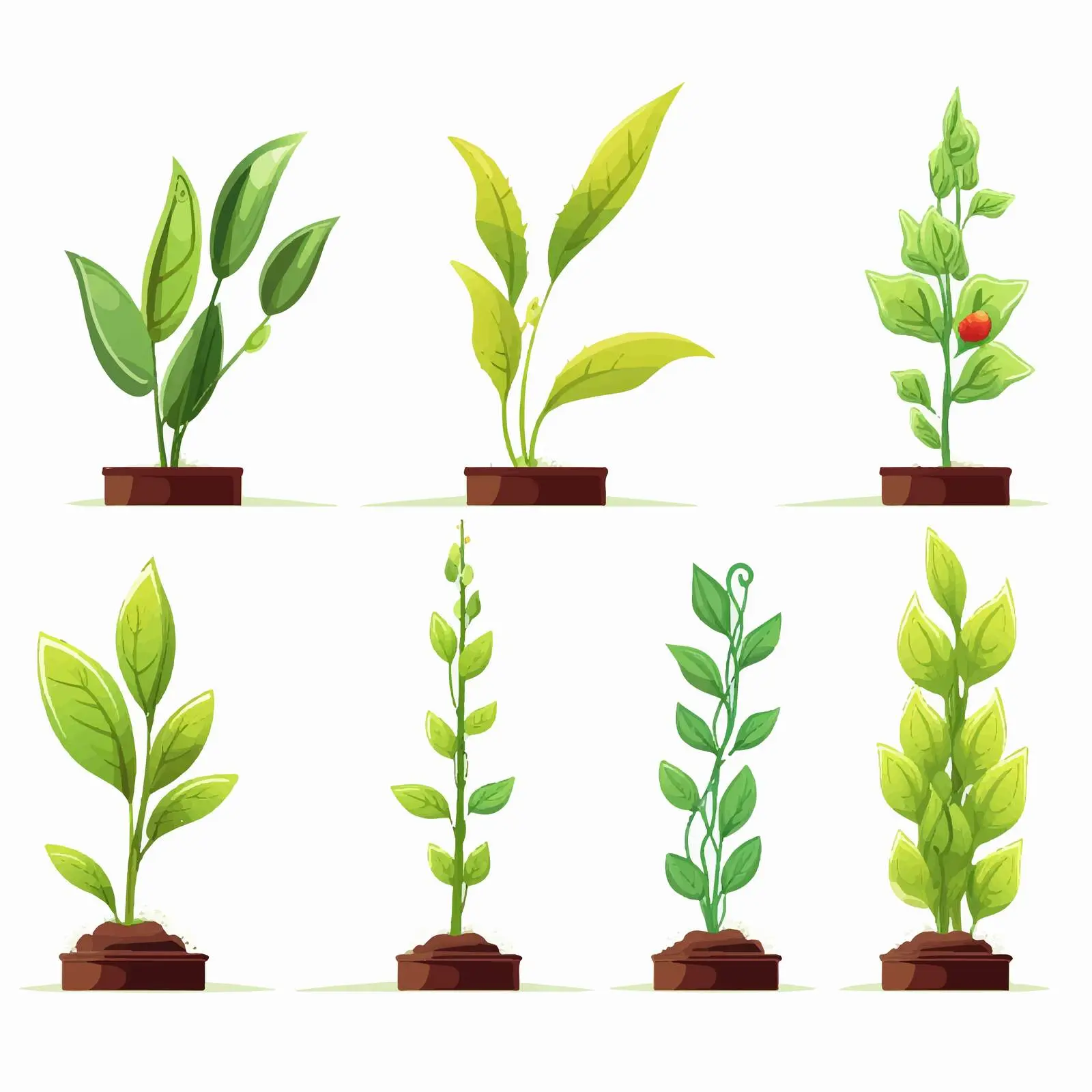 Illustration of Plant Growth Chart Vector — free download from Dotvec