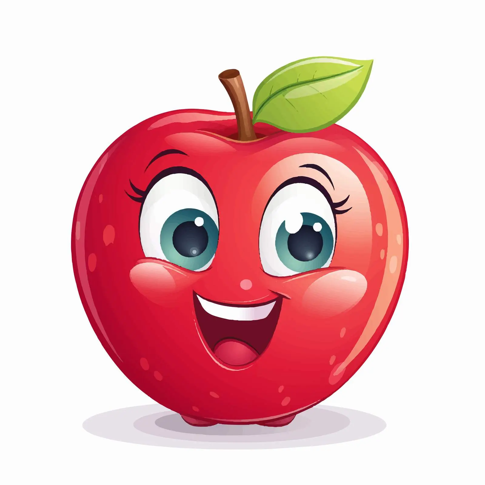 Cheerful Cartoon Apple Character with Smile — free download from Dotvec