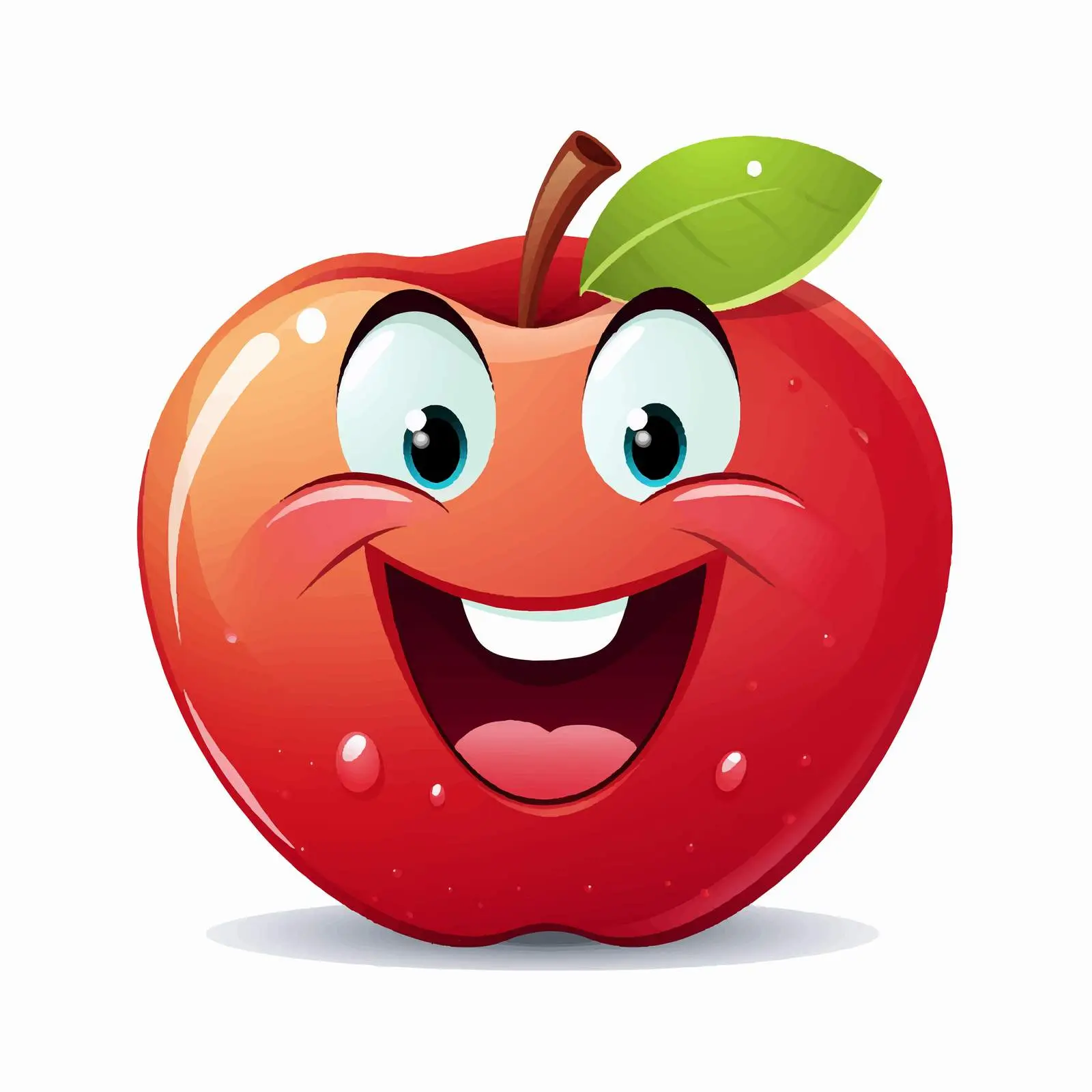 Happy Cartoon Apple Vector Illustration — free download from Dotvec