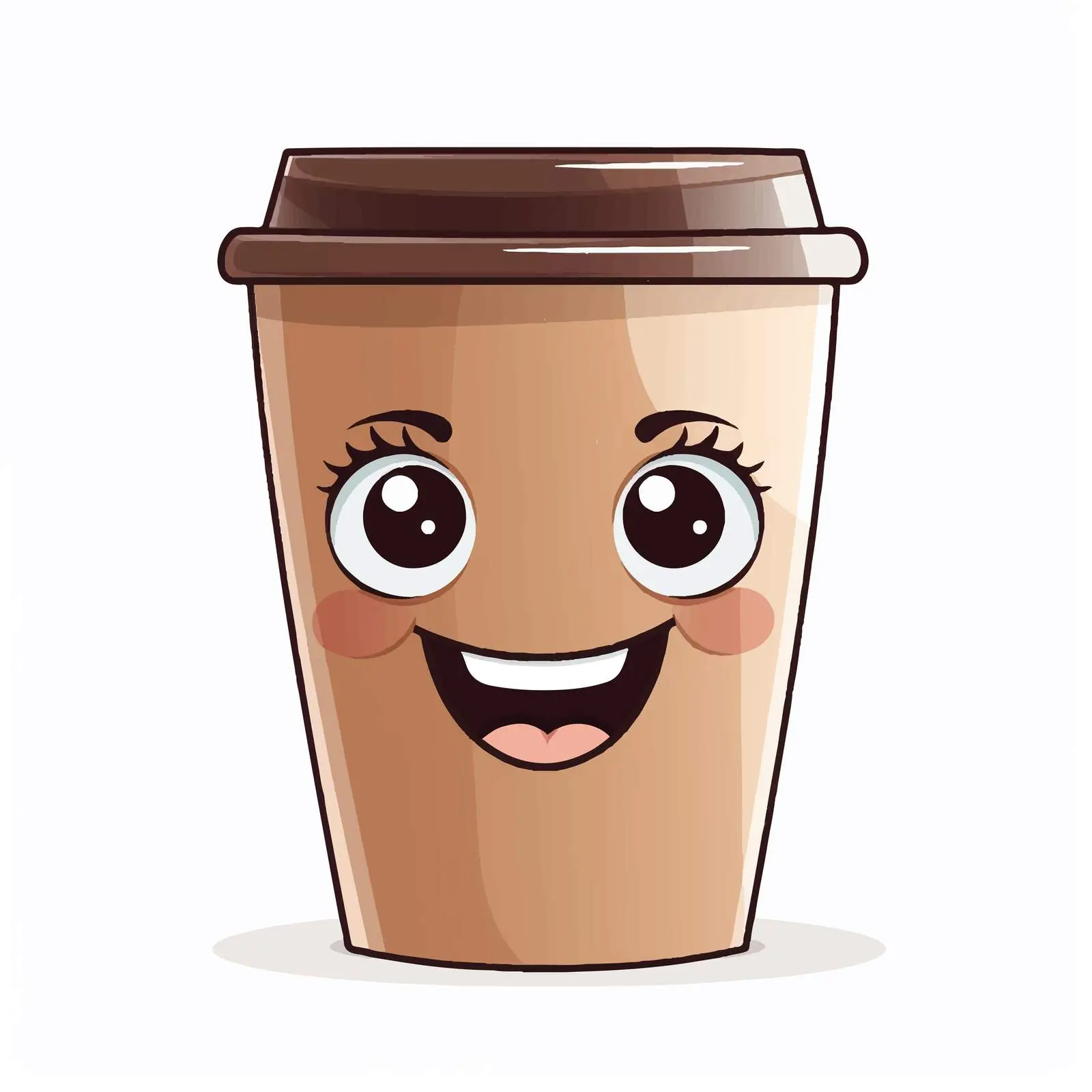 Cheerful Coffee Cup with Big Eyes Vector — free download from Dotvec