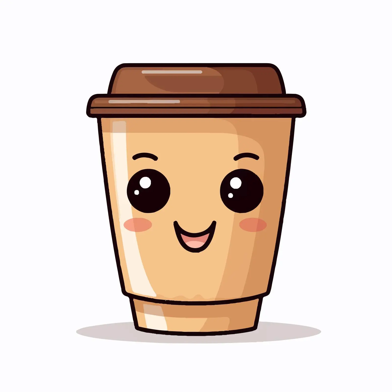 Cheerful Animated Coffee Cup with Big Eyes — free download from Dotvec