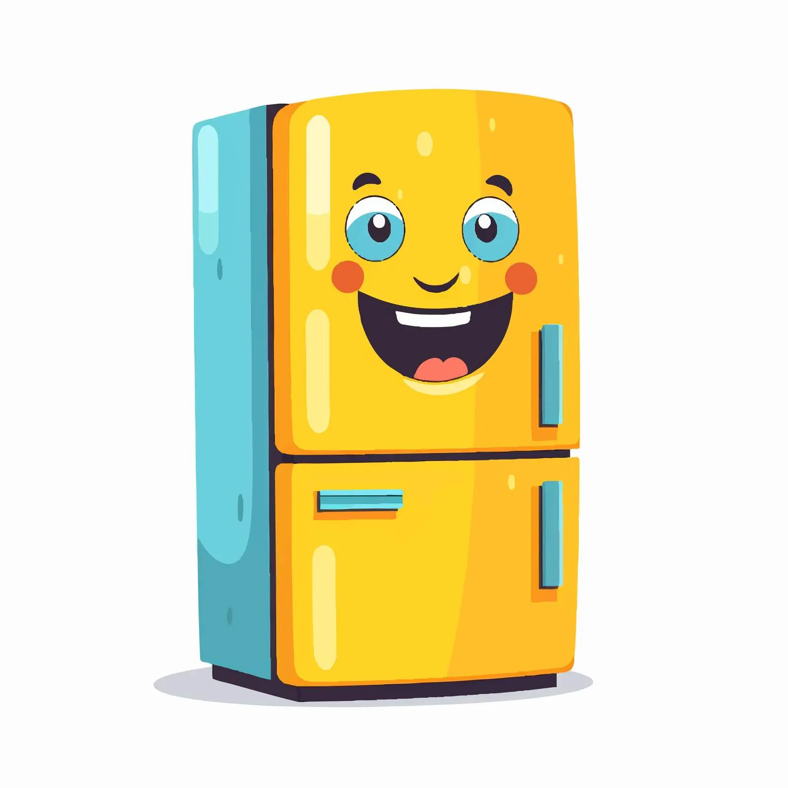 Cheerful Animated Fridge with Big Smile Vector — free download from Dotvec