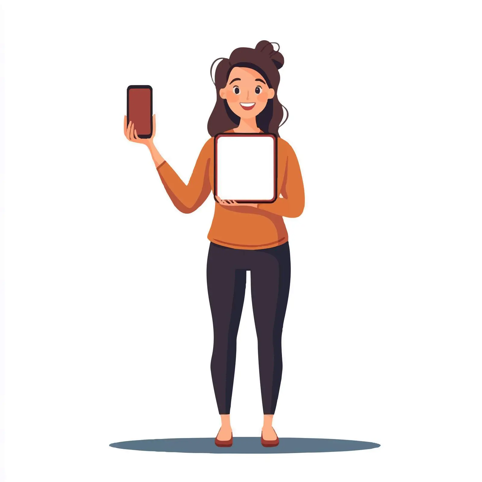 Cheerful Young Woman Hand Up — free download from Dotvec