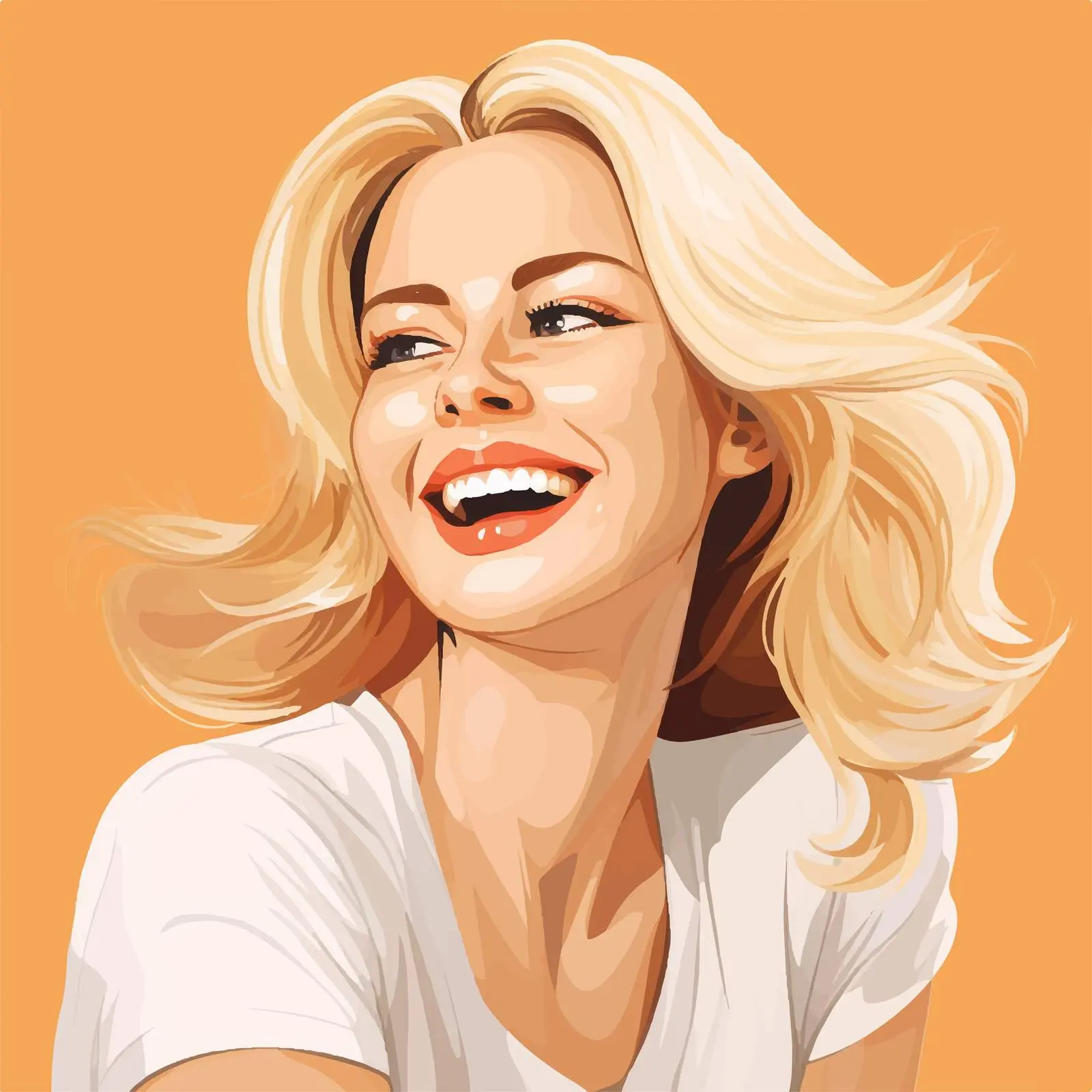 Cheerful Blonde Woman Cartoon Vector Illustration — free download from Dotvec