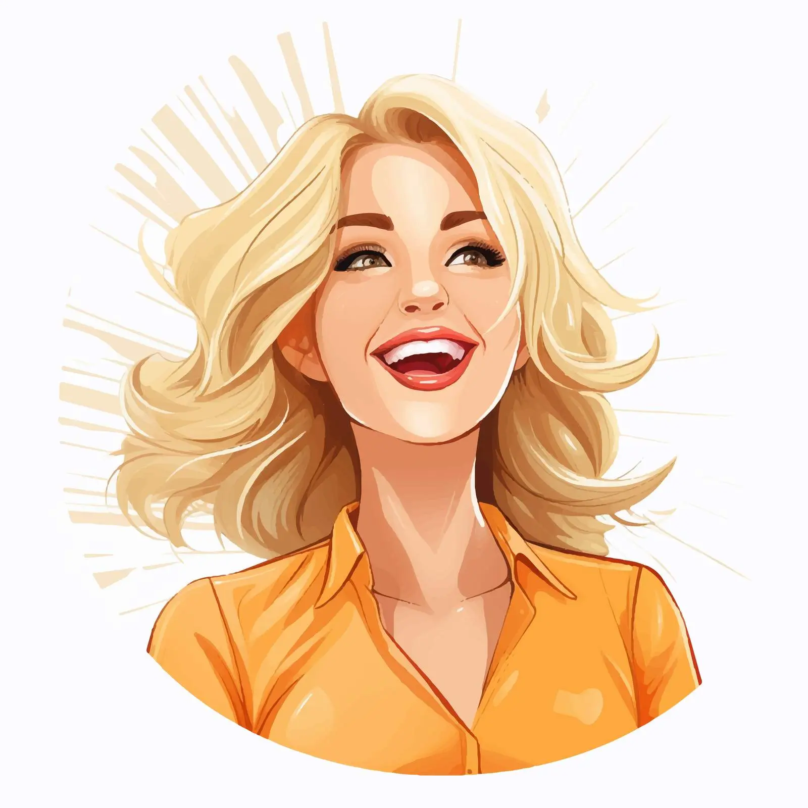 Cheerful Blonde Woman Cartoon Vector Design — free download from Dotvec