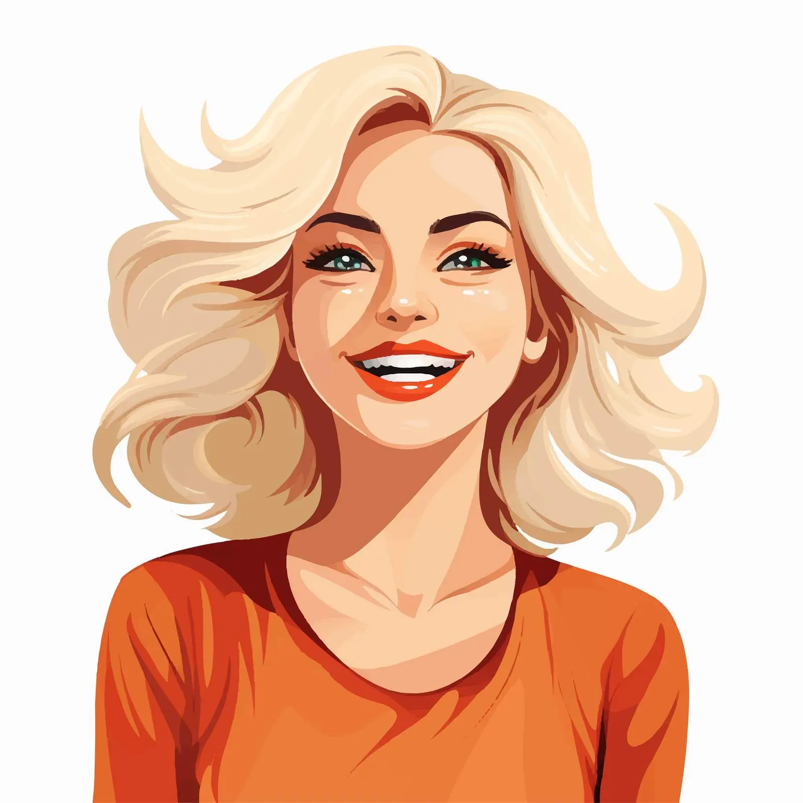 Cheerful Blonde Woman Cartoon Vector Illustration — free download from Dotvec