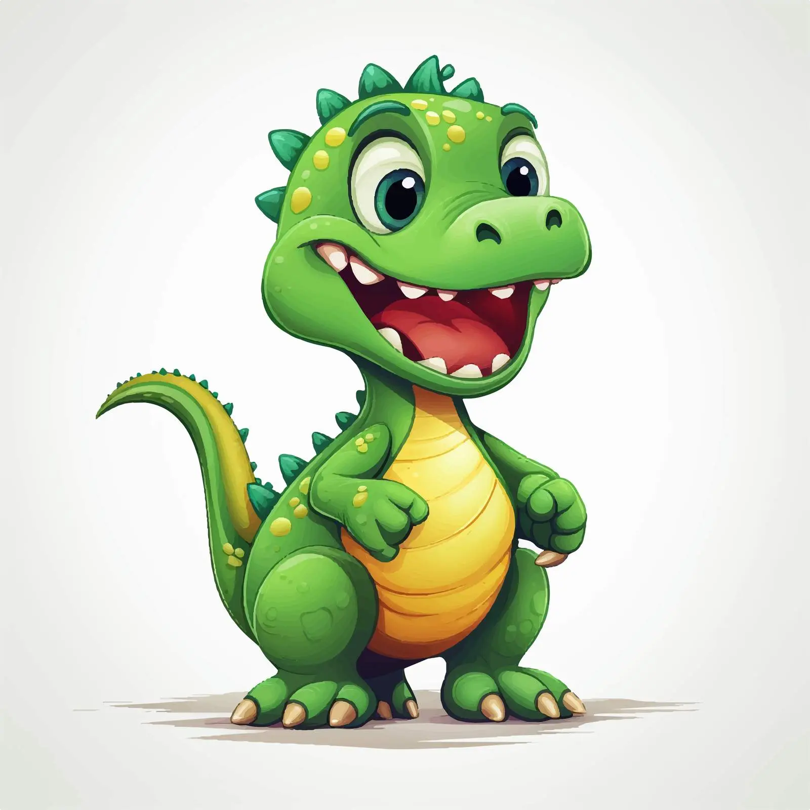 Cheerful Cartoon Dinosaur with Cute Expression — free download from Dotvec