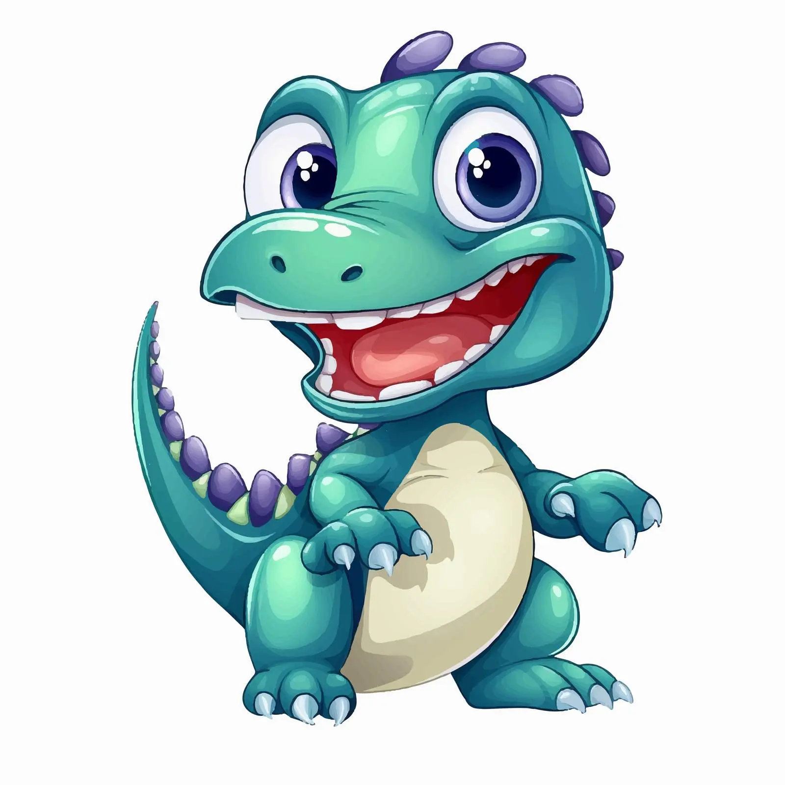 Cheerful Cartoon Dinosaur with Cute Expression — free download from Dotvec