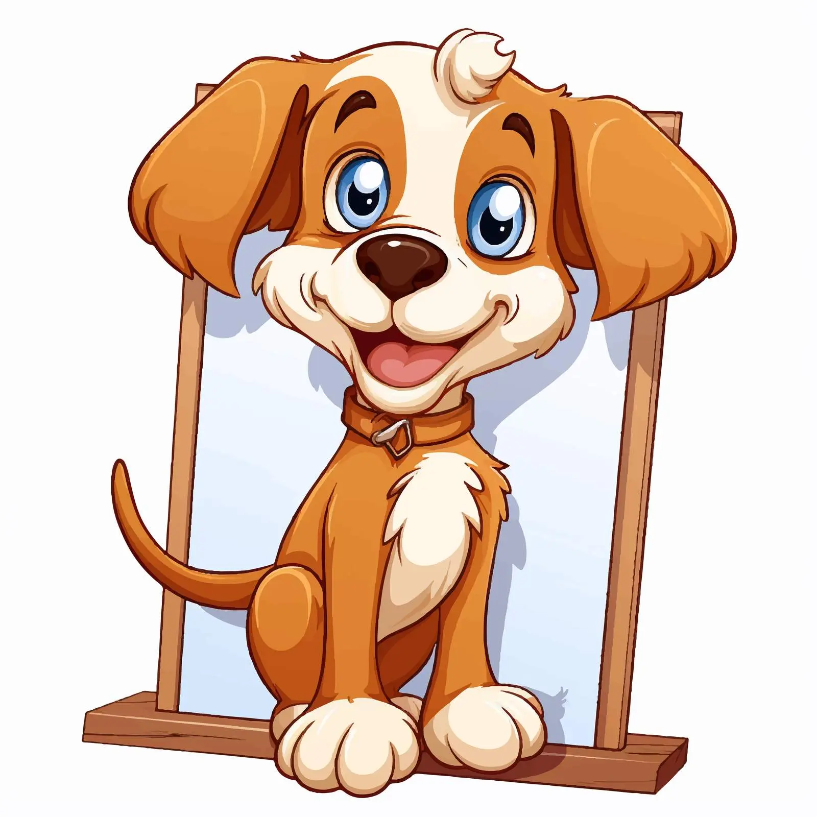 Cheerful Cartoon Dog with Signboard Vector — free download from Dotvec