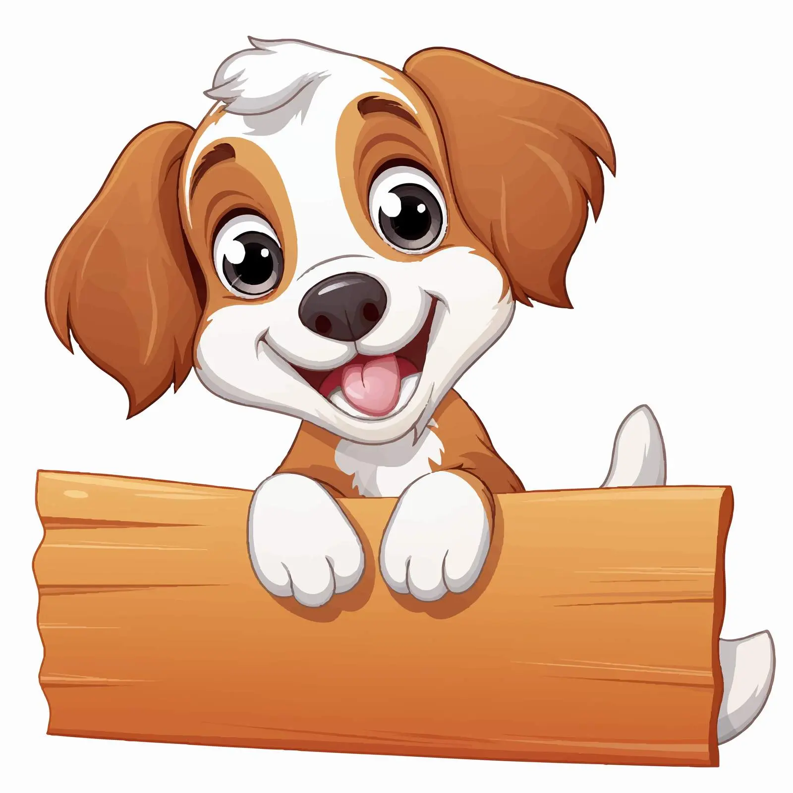 Cheerful Cartoon Dog with Signboard Vector — free download from Dotvec