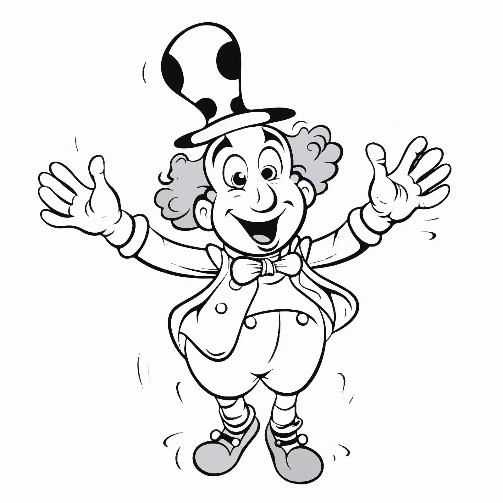 Cheerful Clown Waving Outline Vector Illustration — free download from Dotvec