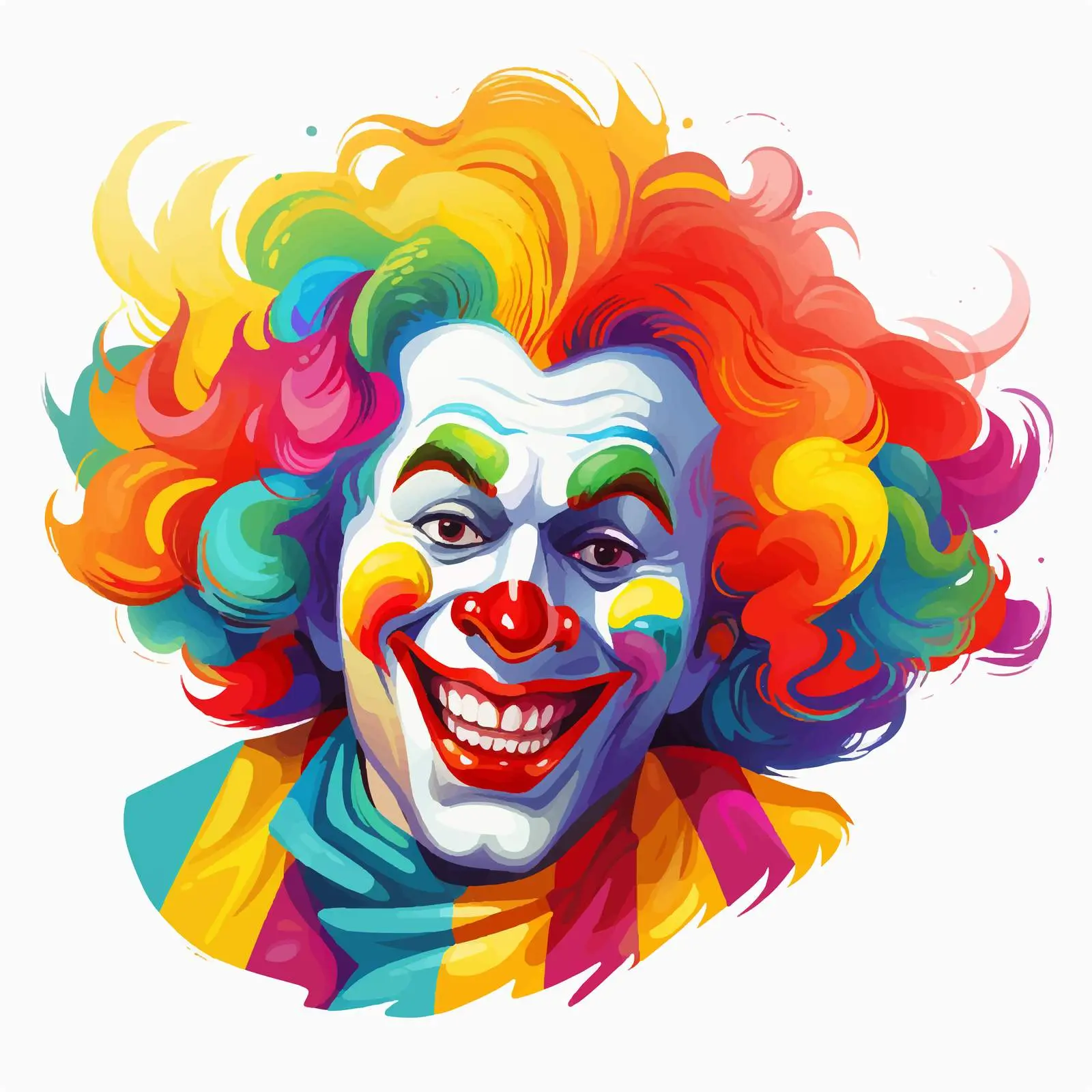 Cheerful Clown with Bright Colors and Big Smile — free download from Dotvec