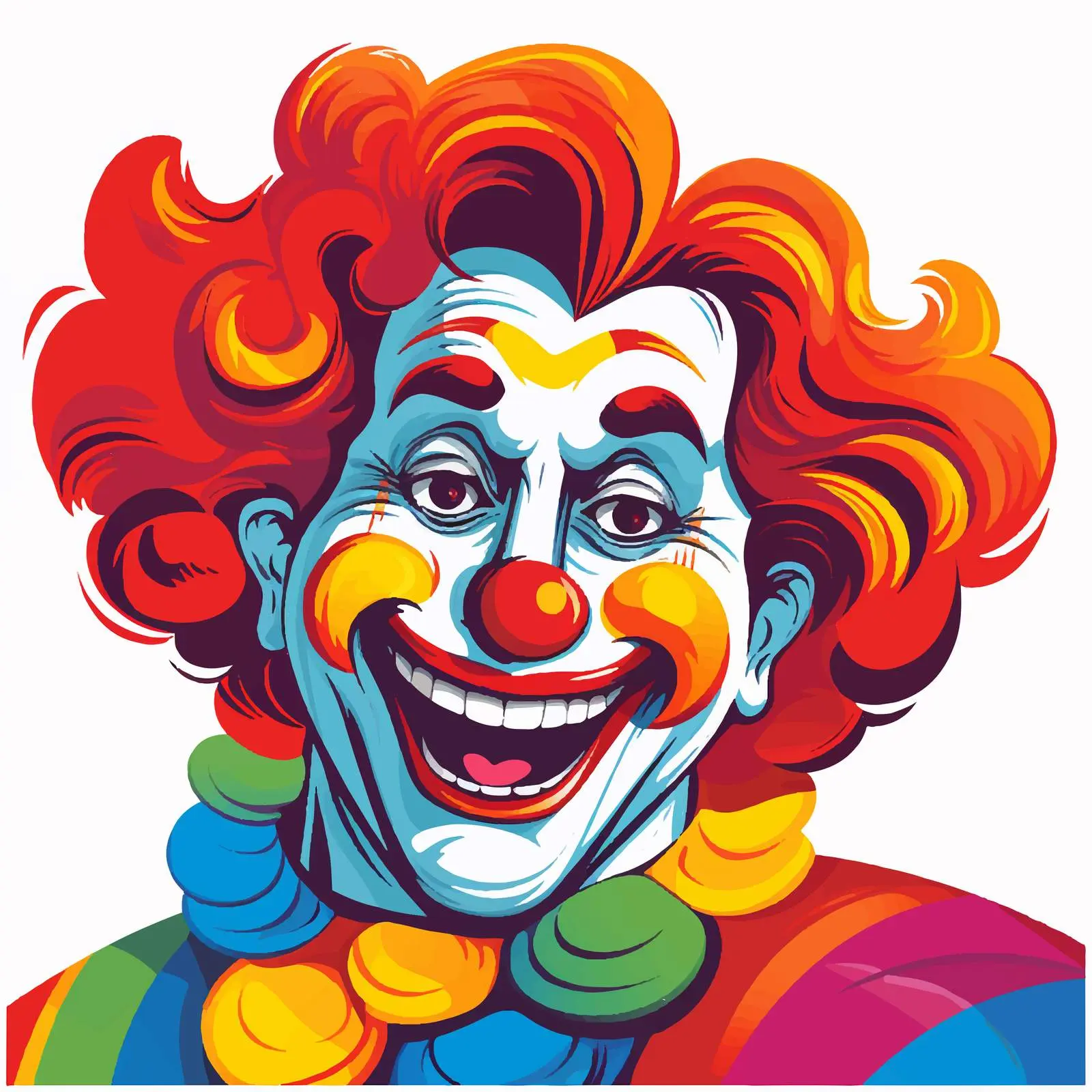 Cheerful Colorful Clown Vector Illustration – free entertainment vector image from Dotvec