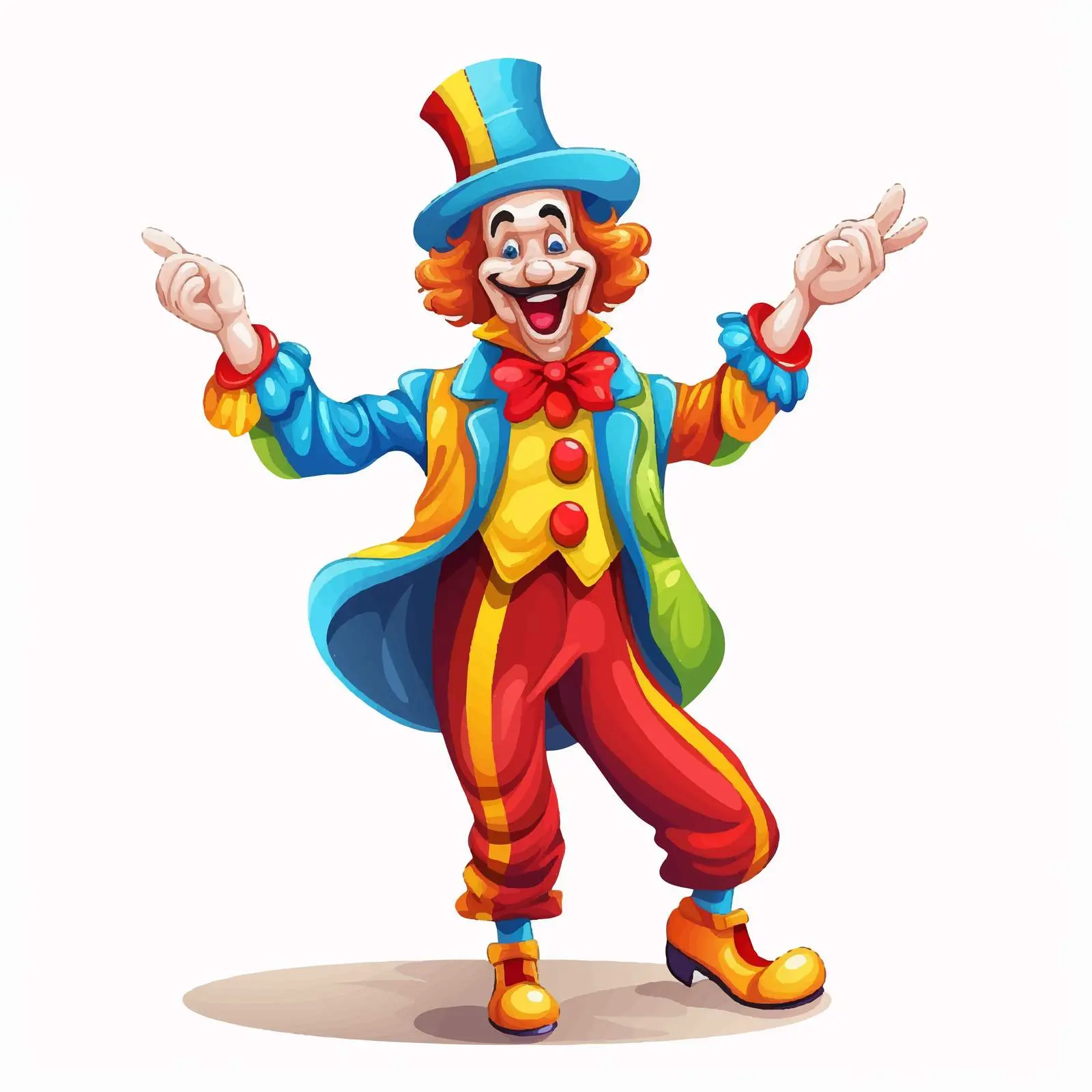 Cheerful Clown in Bright Outfit and Hat — free download from Dotvec