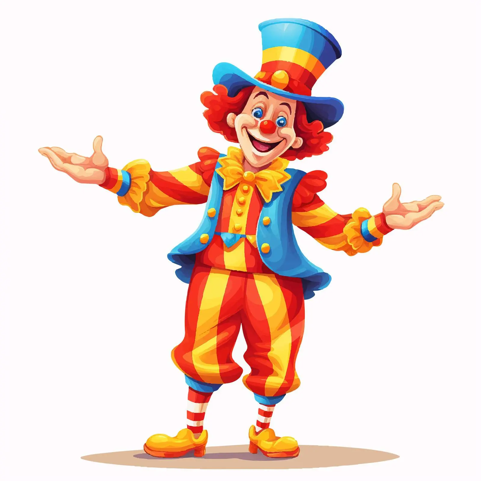 Cheerful Clown in Bright Outfit and Hat — free download from Dotvec