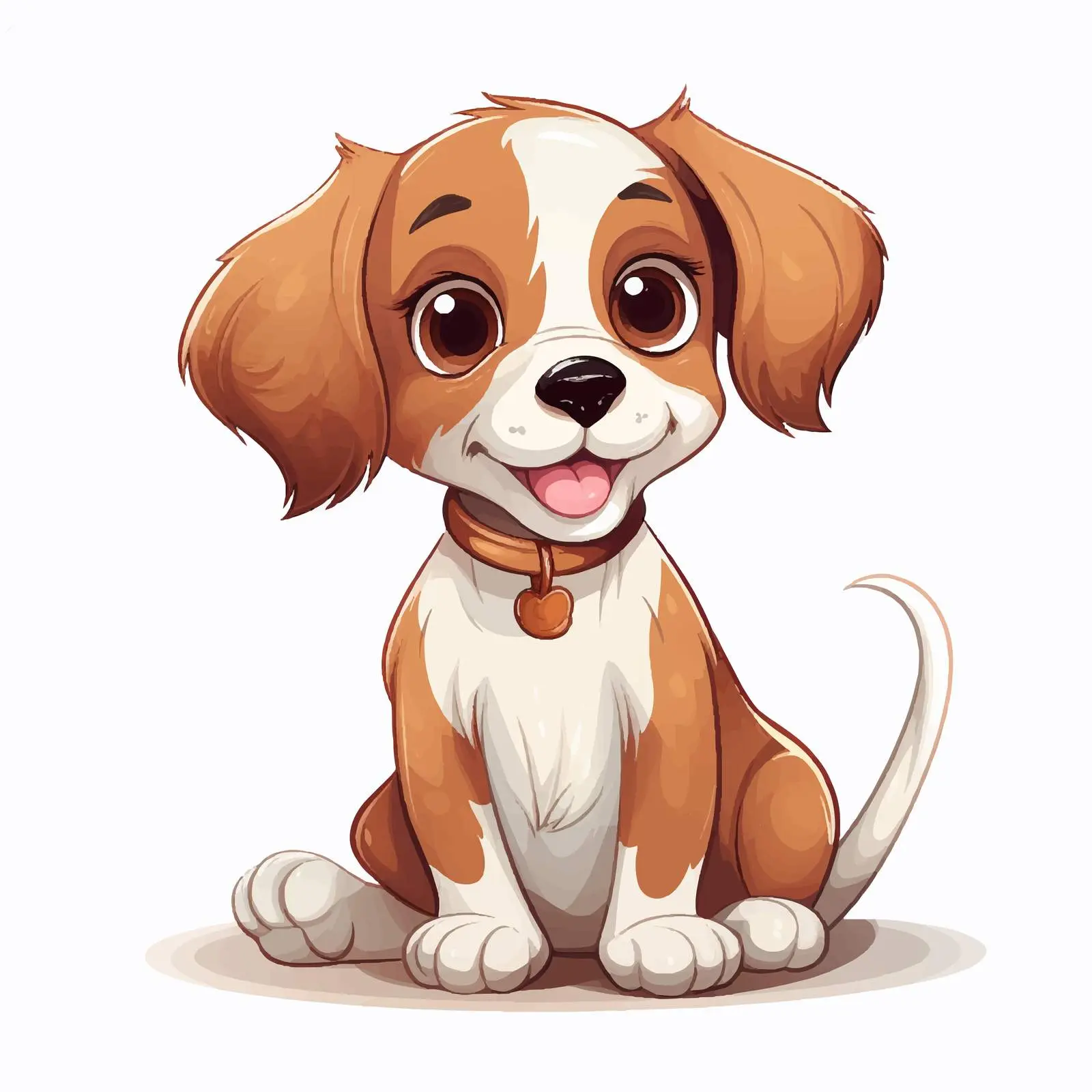 Cheerful Cute Dog Vector Illustration – free dog graphic image from Dotvec