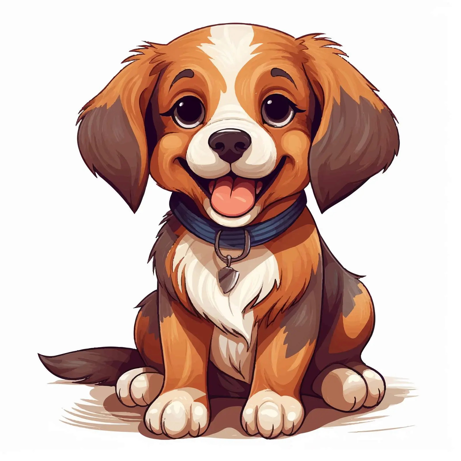 Cheerful Cute Dog Illustration on White Background — free download from Dotvec