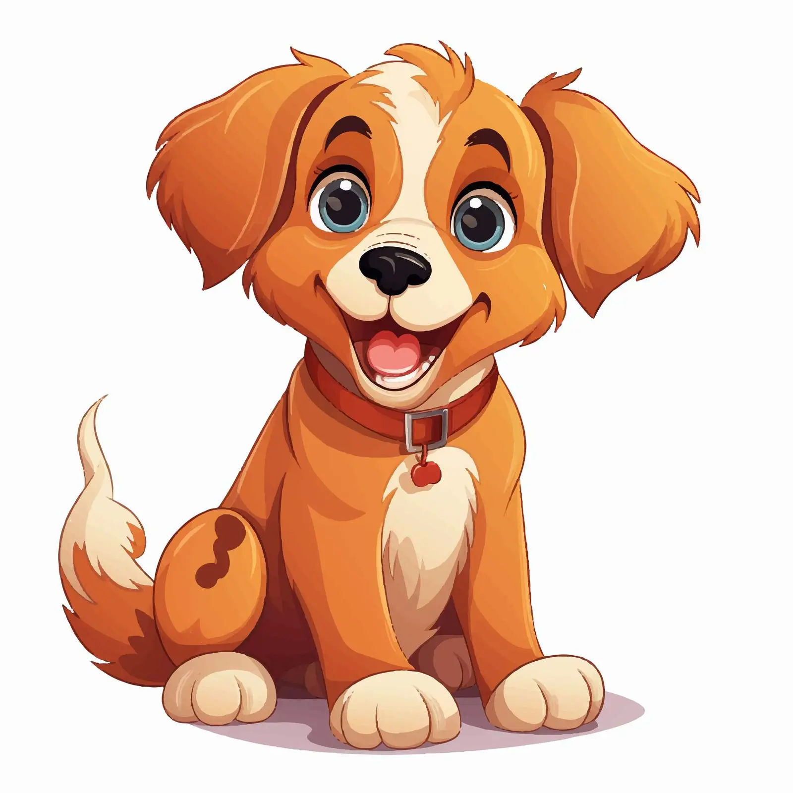Cheerful Cute Dog Illustration on White Background — free download from Dotvec