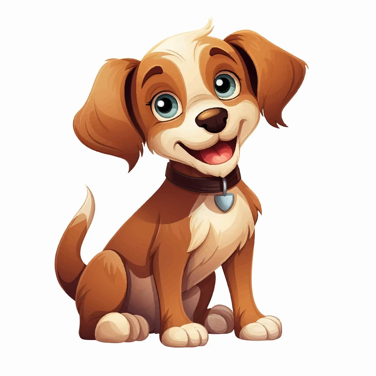 Cheerful Cute Dog Illustration on White Background — free download from Dotvec