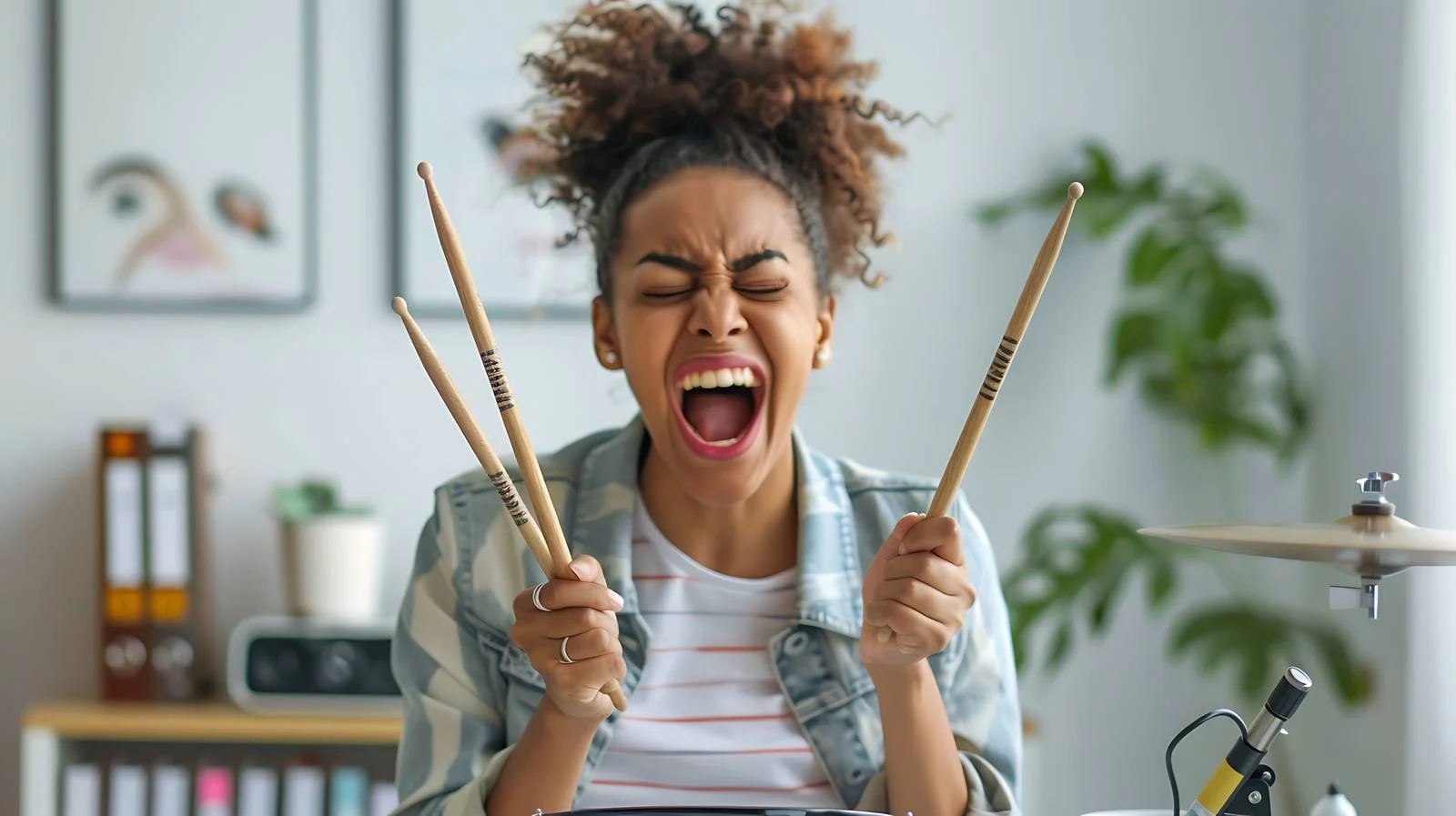Dynamic Entrepreneur Playing Drumsticks — free download from Dotvec