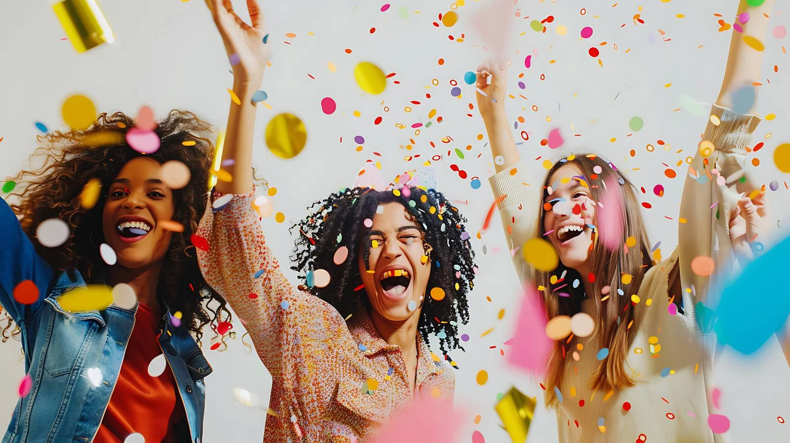 Joyful Gathering Celebrating Birthday with Confetti — free download from Dotvec