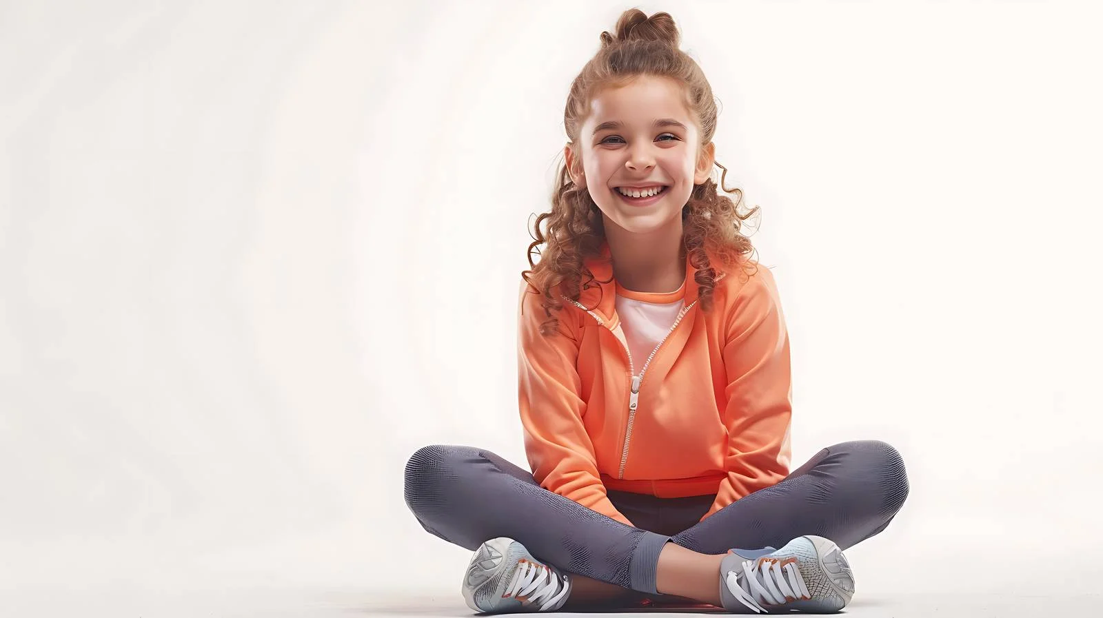 Joyful girl sitting on sports ground — free download from Dotvec