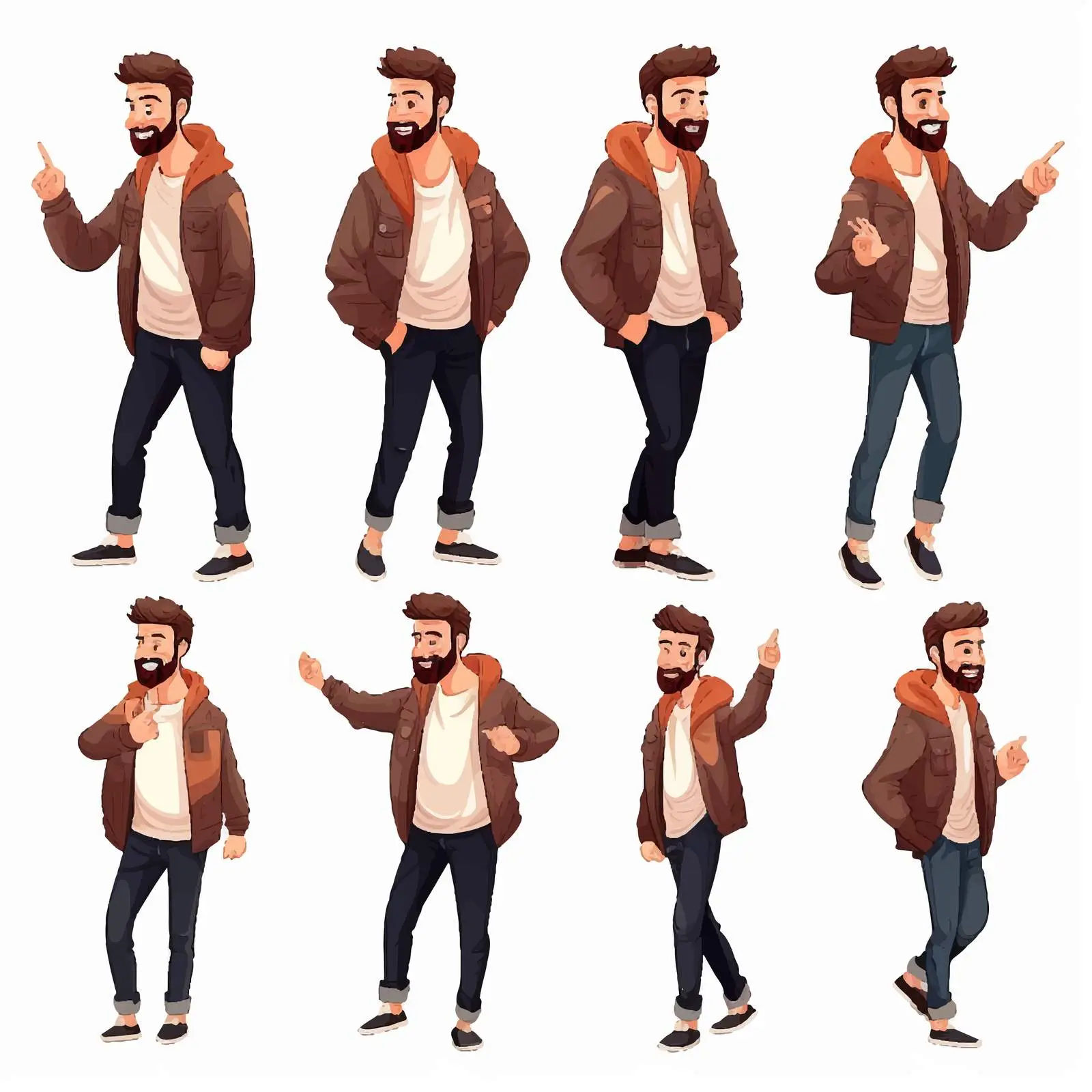 Cheerful Man with Stylish Hairstyle and Beard — free download from Dotvec