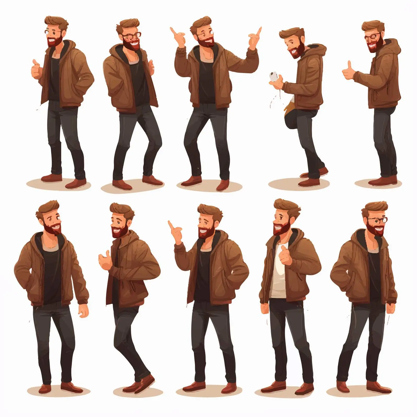 Cheerful Man with Stylish Hairstyle and Beard — free download from Dotvec