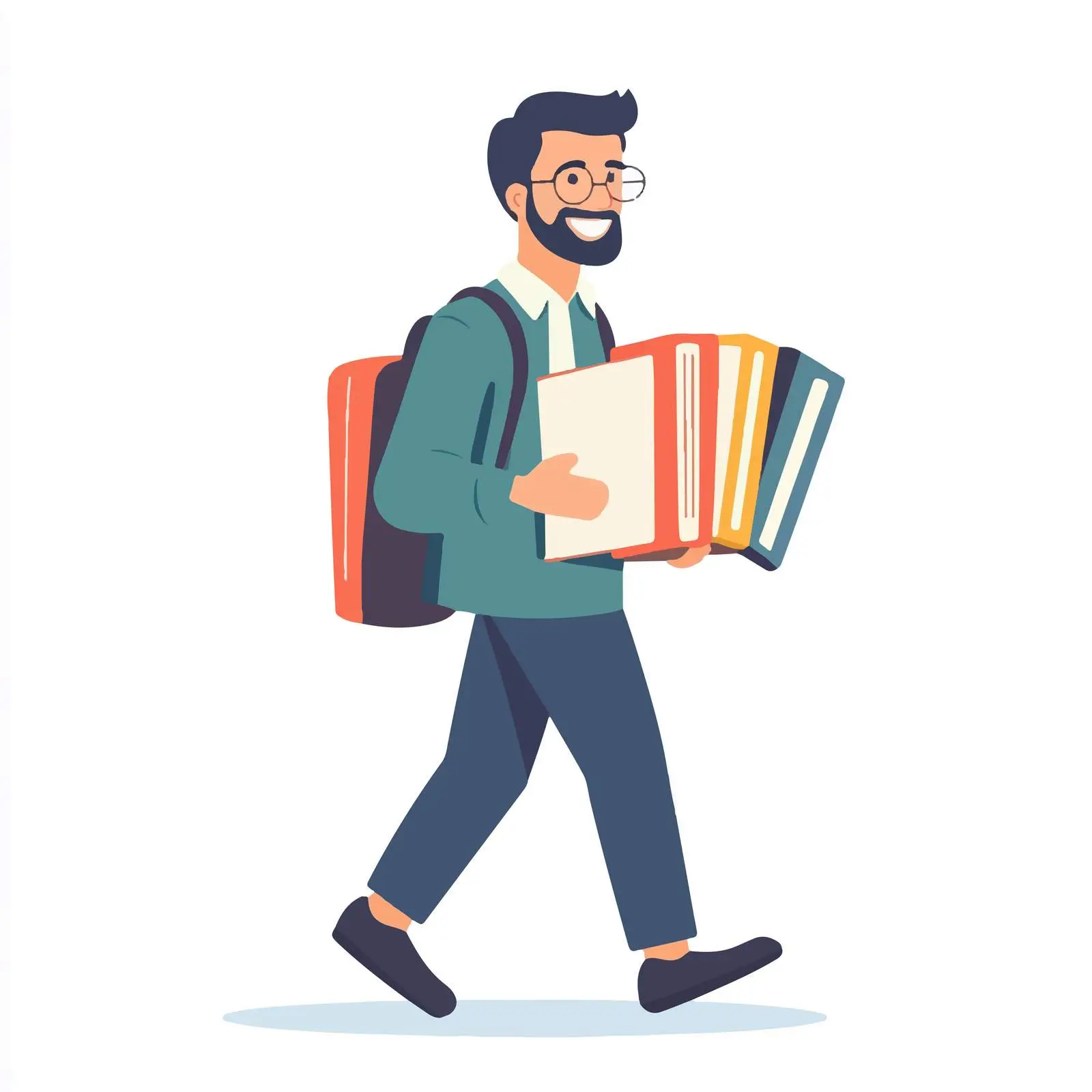 Cheerful Professor Carrying Books Vector — free download from Dotvec