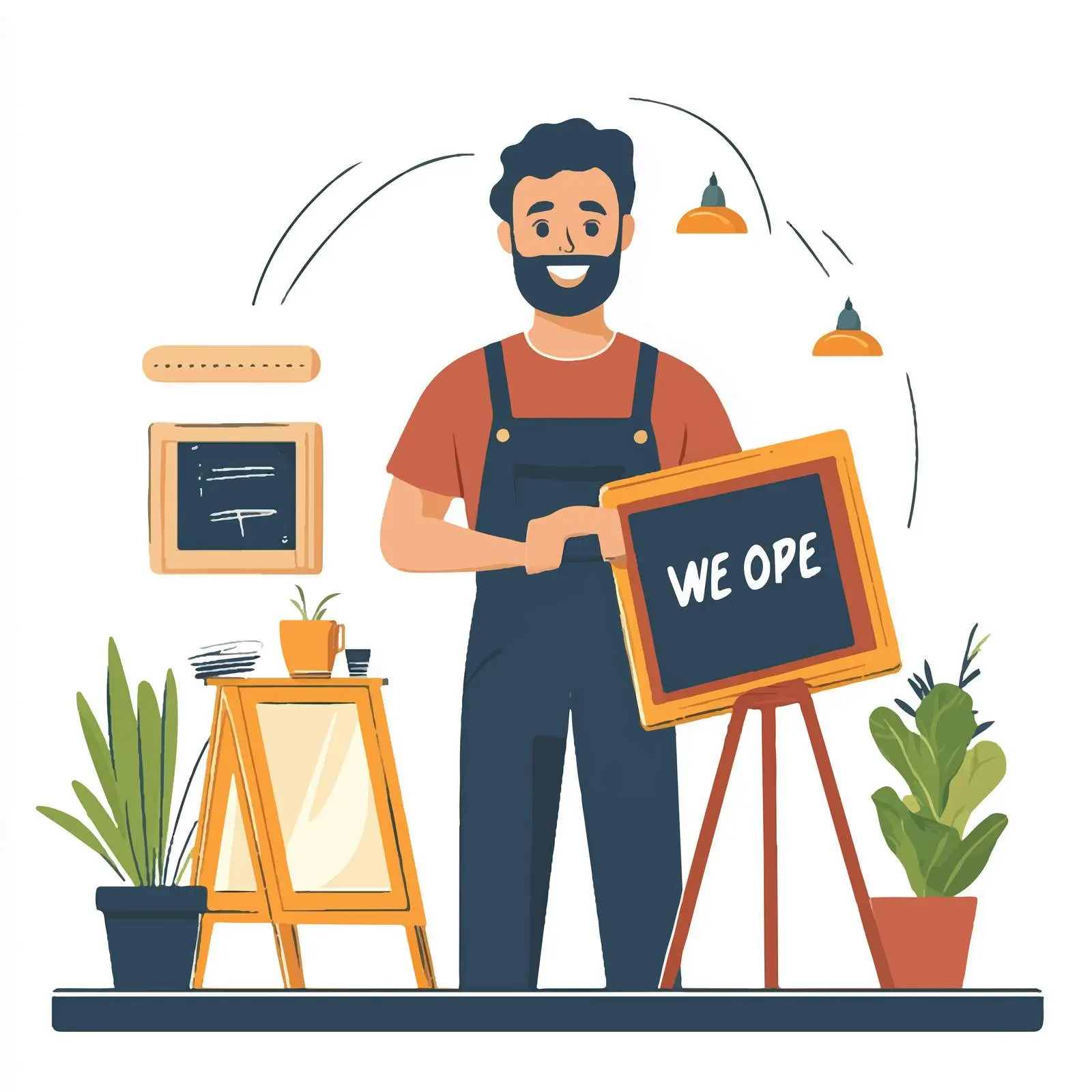 Cheerful Business Owner Welcoming Customers — free download from Dotvec