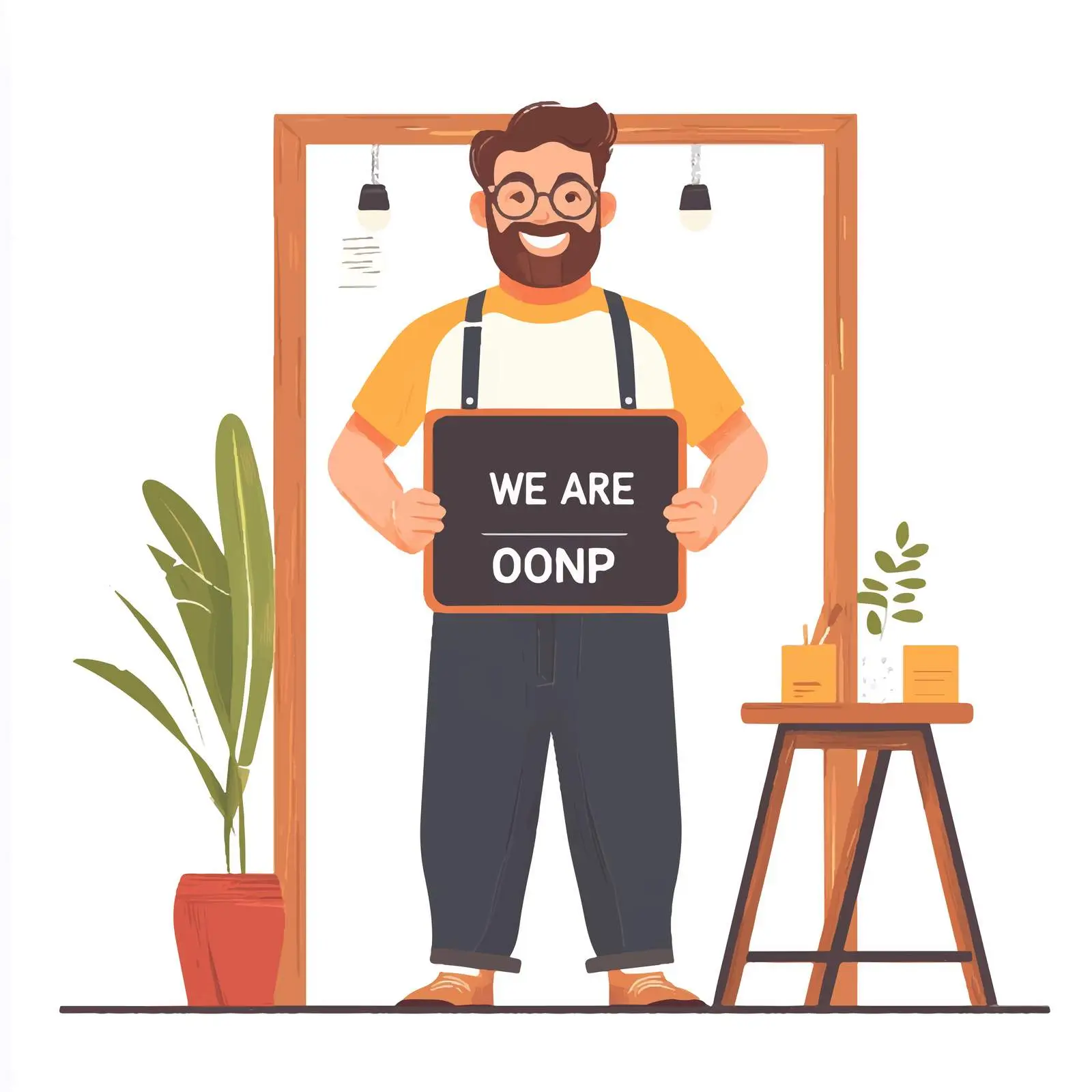 Cheerful Small Business Owner Welcoming Customers — free download from Dotvec