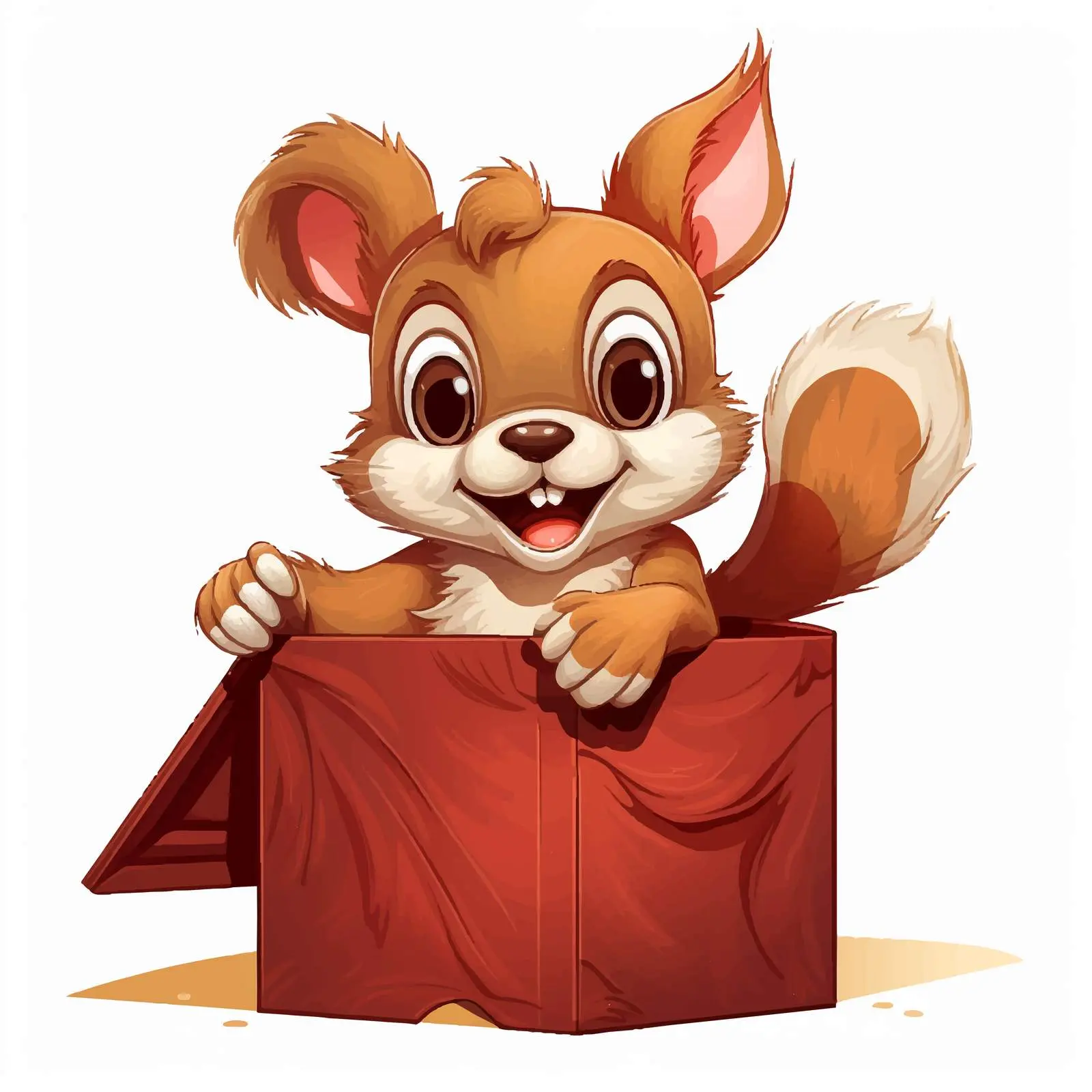 Cheerful Squirrel Popping Out of a Box — free download from Dotvec