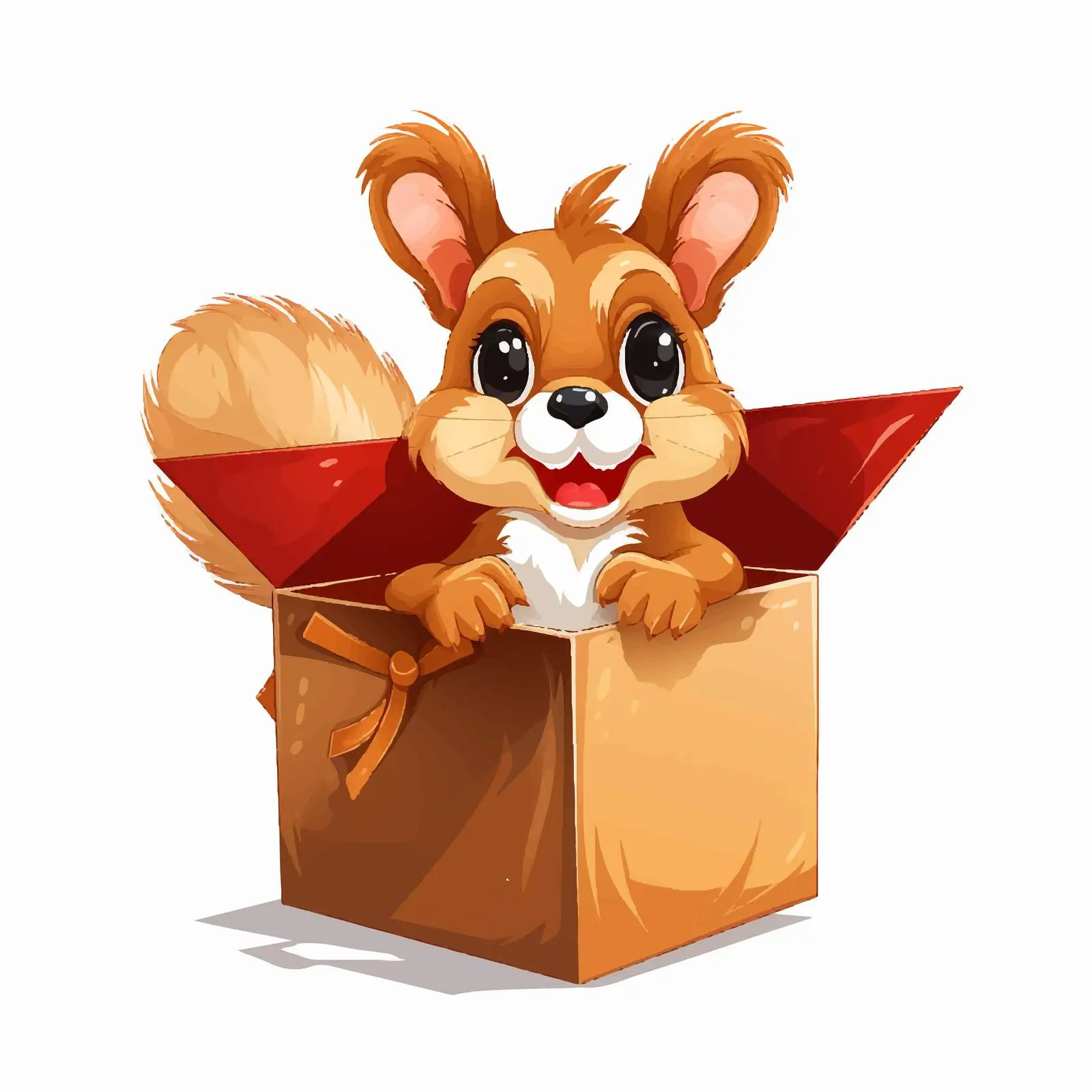 Cheerful Squirrel Popping Out of a Box — free download from Dotvec