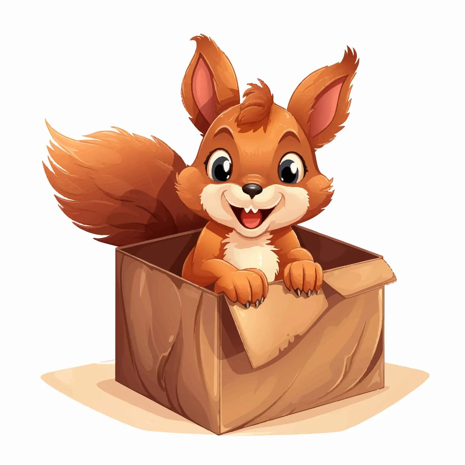 Cheerful Squirrel Popping Out of Box Vector — free download from Dotvec