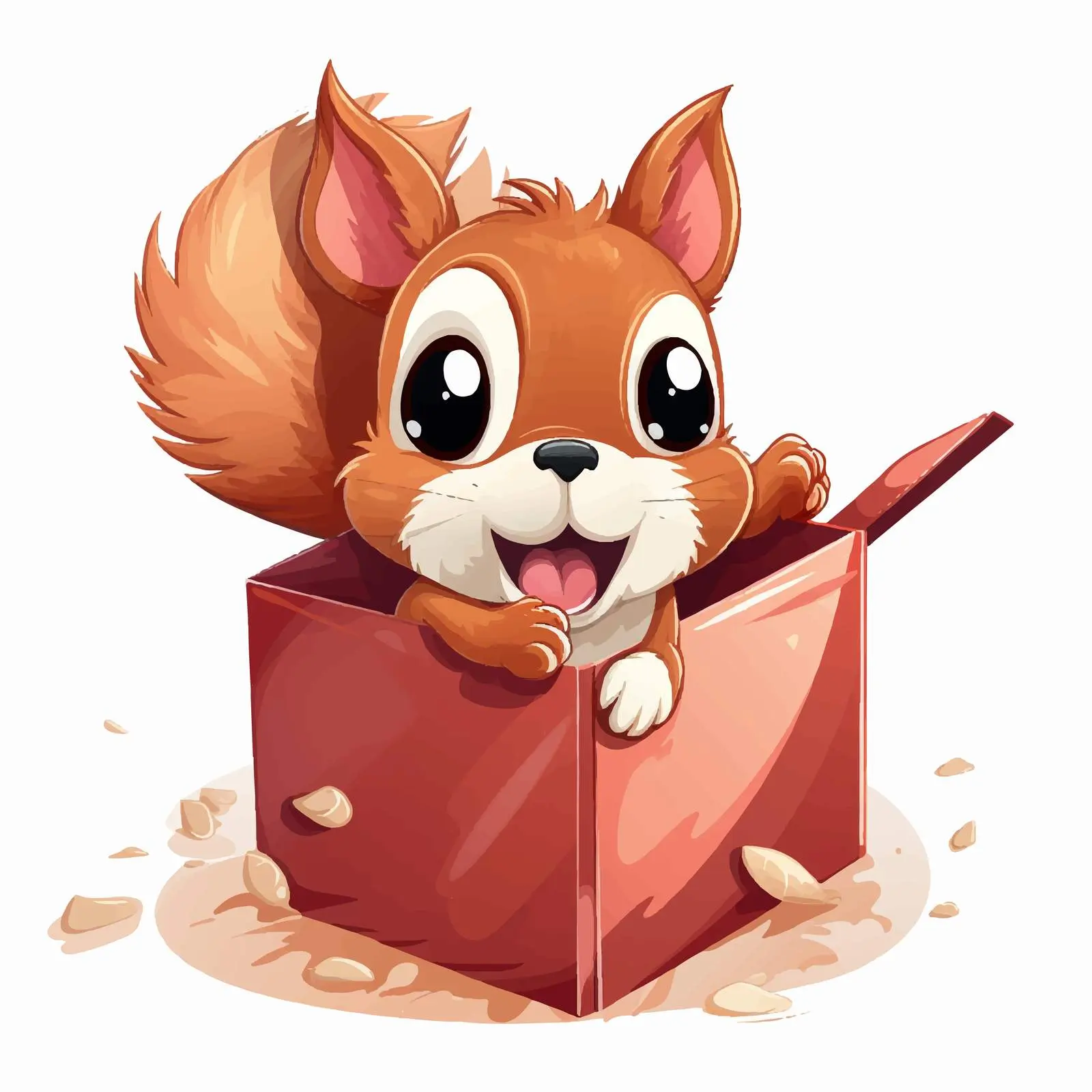 Cheerful Squirrel Popping Out of a Box — free download from Dotvec