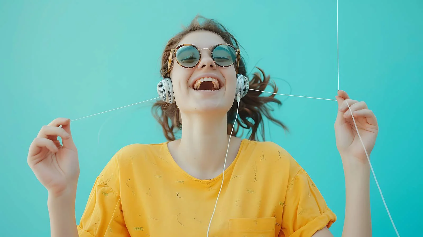 Music-loving Woman Enjoying Design with Strings — free download from Dotvec