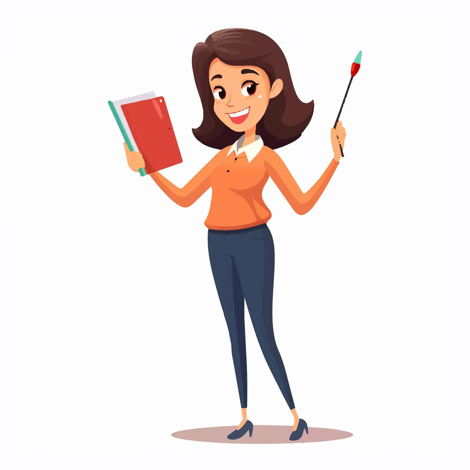 Cheerful Primary School Teacher Vector Illustration — free download from Dotvec