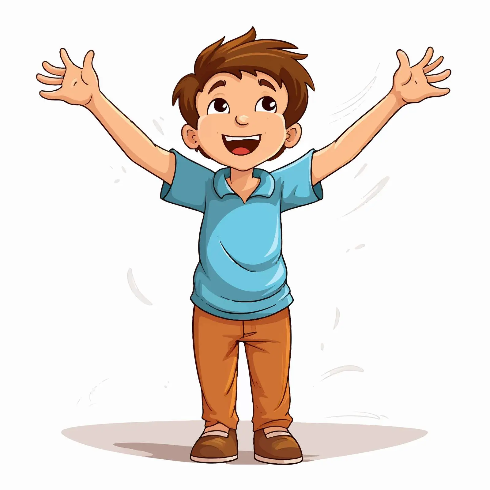 Cheerful Young Boy Smiling with Open Arms – free playful boy image from Dotvec