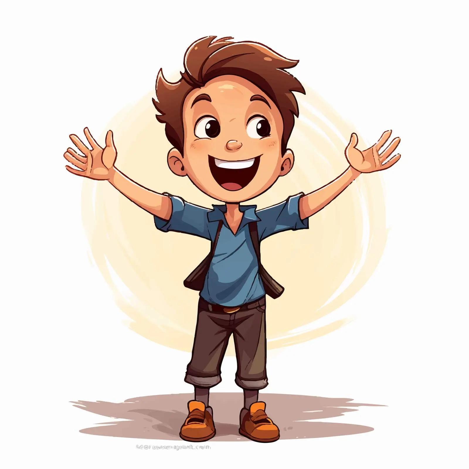 Cheerful Young Boy Smiling with Open Arms — free download from Dotvec