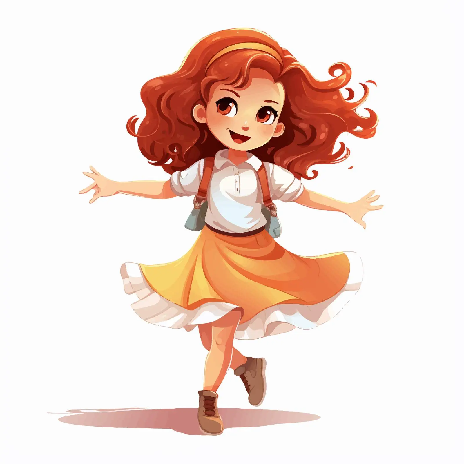 Cheerful Girl Dancing in Cute Outfit Vector – free dancer image from Dotvec