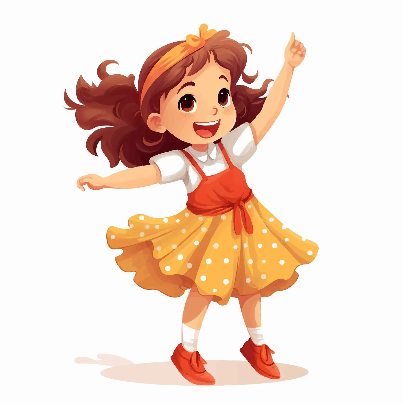 Cheerful Young Girl Dancing in Cute Outfit — free download from Dotvec