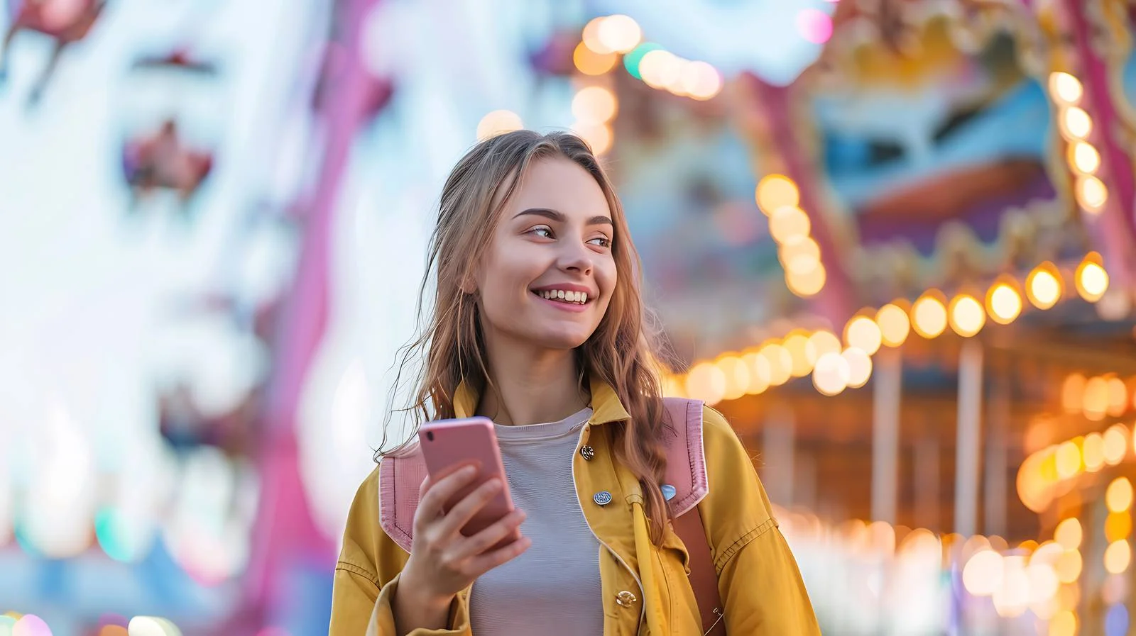 Happy Woman with Smartphone — free download from Dotvec