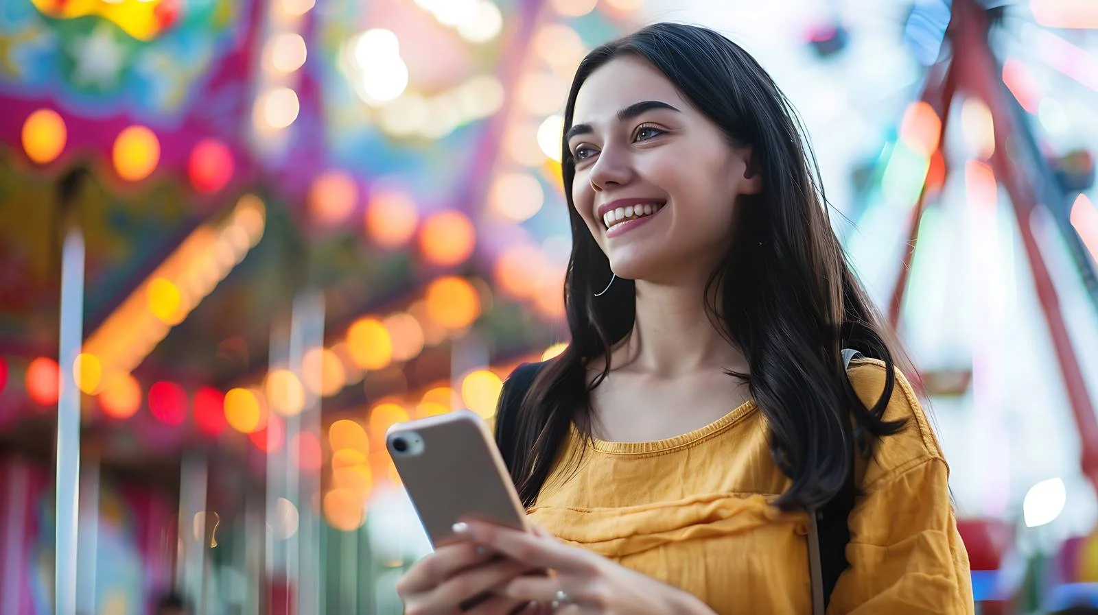 Smiling Woman with Smart Phone — free download from Dotvec